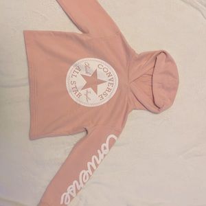 Light pink converse cropped hoodie. Lightly used.